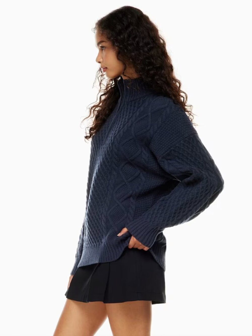 Sunday Best Wool Peggy Turtleneck Quarter Zip